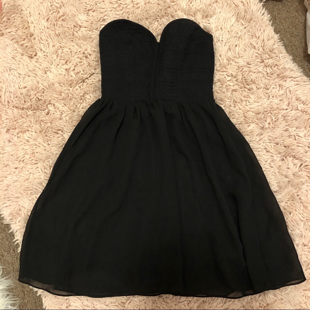 Black strapless dress